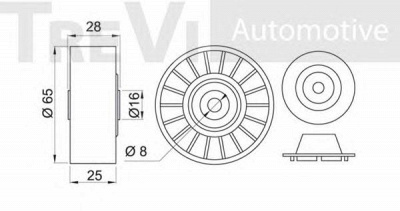 TREVI AUTOMOTIVE ta1011 -  Паразитный / ведущий ролик, поликлиновой ремень